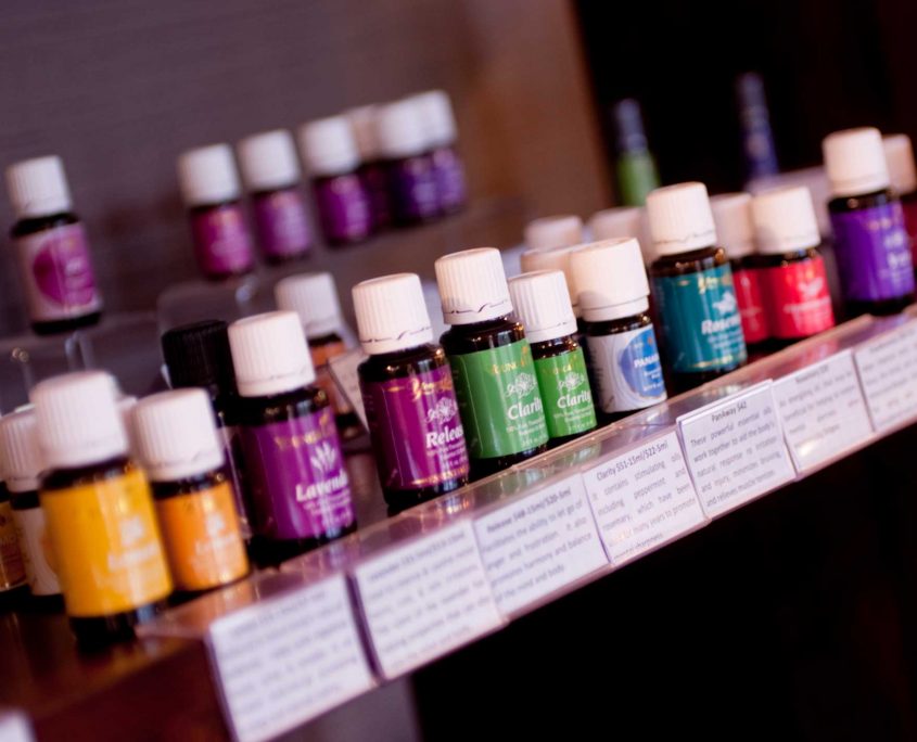 We are proud to offer high quality essential oils to our patients. Display of Young Living Oils for Sale in Gurnee, Illinois.