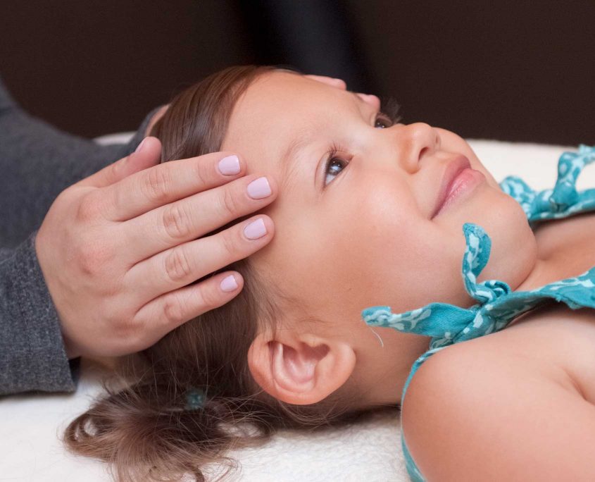 CranioSacral Therapy on young child. Because CranioSacral therapy is so gentle, it is safe for all ages. It is an important part of care for children with neurosensory disorders like Austim, Asperger and Sensory Processing Disorders